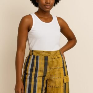 Aso Oke Shorts - Light Yellow