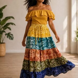 Adire Tiered Skirts