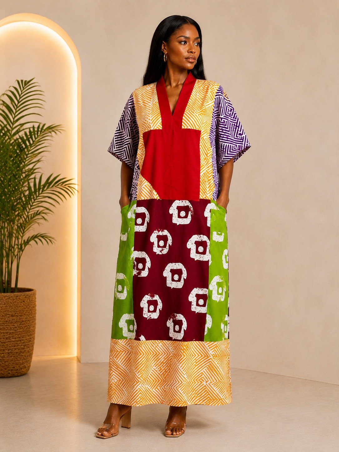 Long Ankara Dress - Multicolor